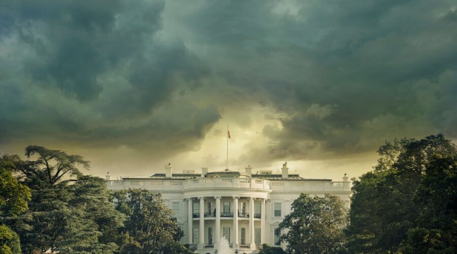 white house dark clouds